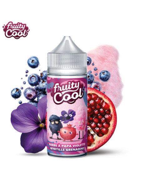 BARBA À PAPA VIOLETTE MYRTILLE GRENADINE 100ML - FRUITY COOL