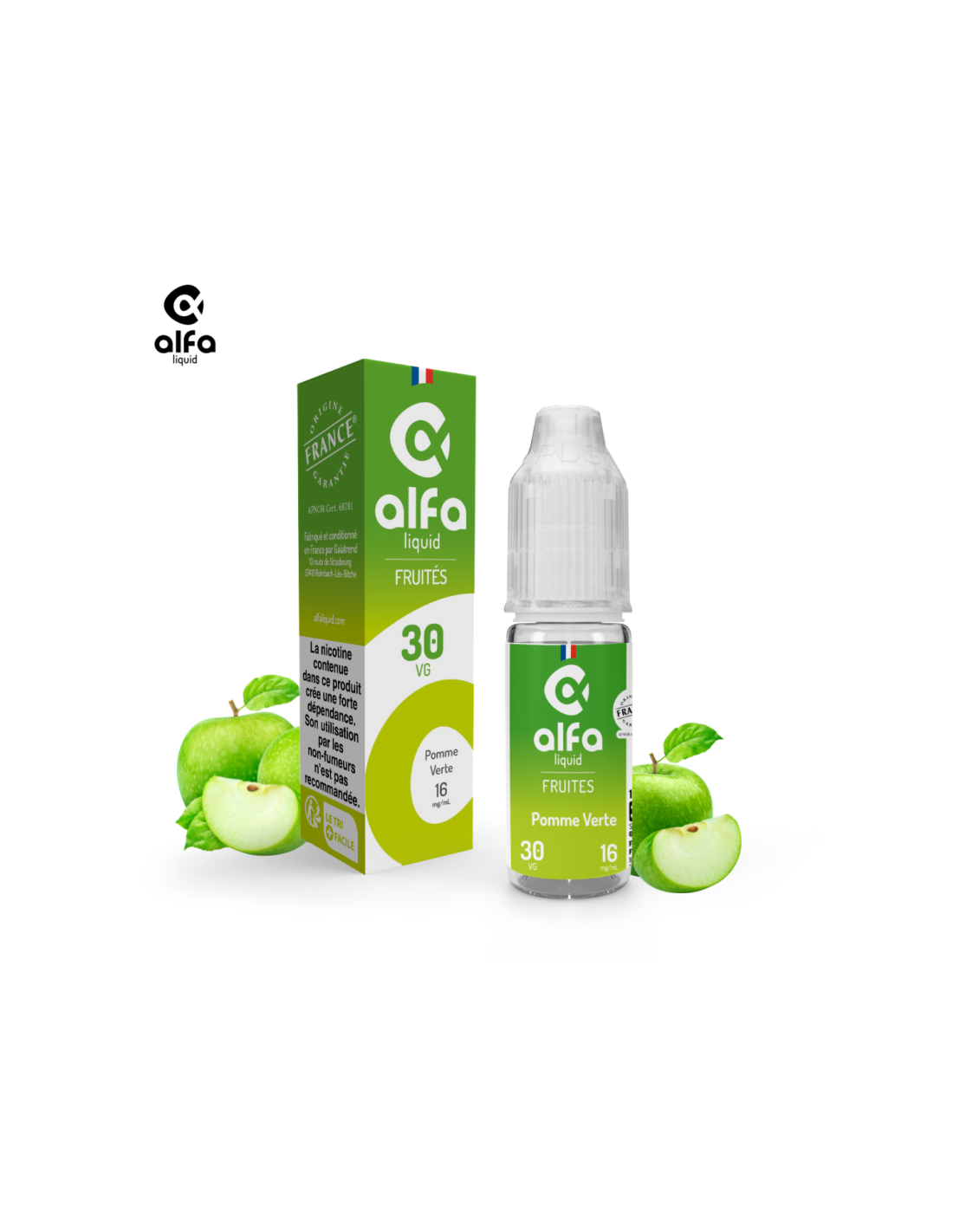 ALFALIQUID FRUITÉS - POMME VERTE 10ML 4,99 € AlkaVape