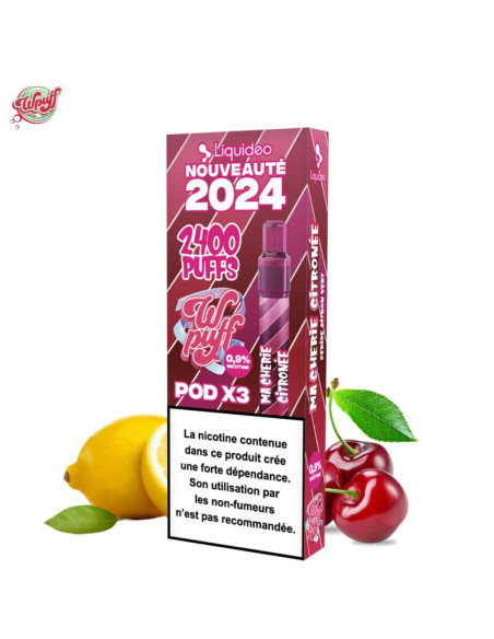 KIT MA CHÉRIE CITRONNÉE BATTERIE + 3 CARTOUCHES 2400 PUFFS - WPUFF 2.0 BY LIQUIDEO