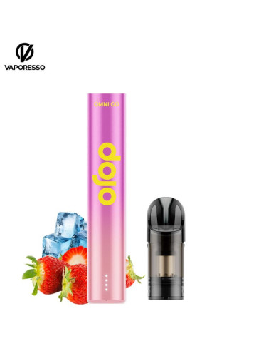 KIT STRAWBERRY ICE 600 PUFFS OMNI GO 2ML - DOJO BY VAPORESSO