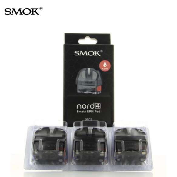 CARTOUCHE SANS RÉSISTANCE NORD 4 RPM 4.5ML (3PCS) - SMOK|AlkaVape|5,99 €