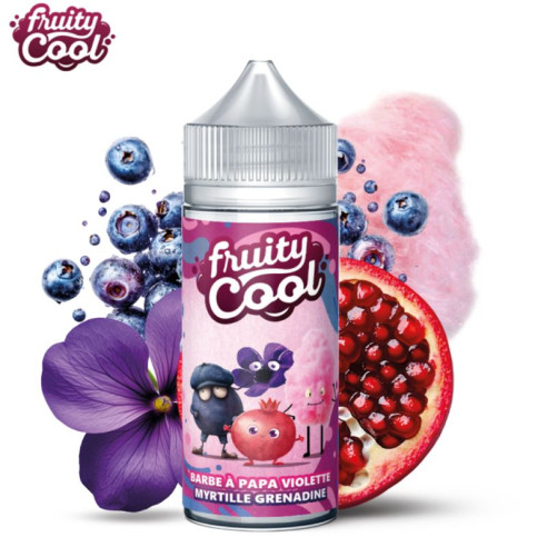 BARBA À PAPA VIOLETTE MYRTILLE GRENADINE 100ML - FRUITY COOL