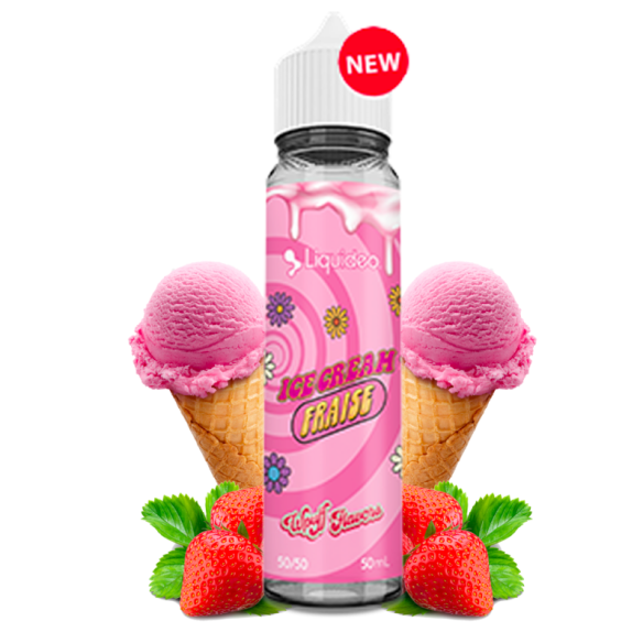 ICE CREAM FRAISE 50ML - WPUFF FLAVORS BY LIQUIDEO