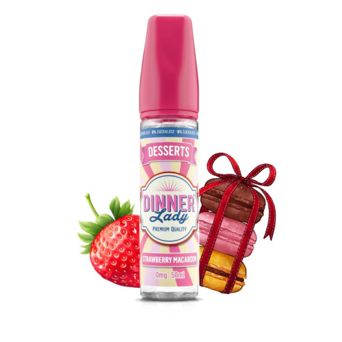 STRAWBERRY MACARON 50ML 0% SUCRALOSE - DINNER LADY