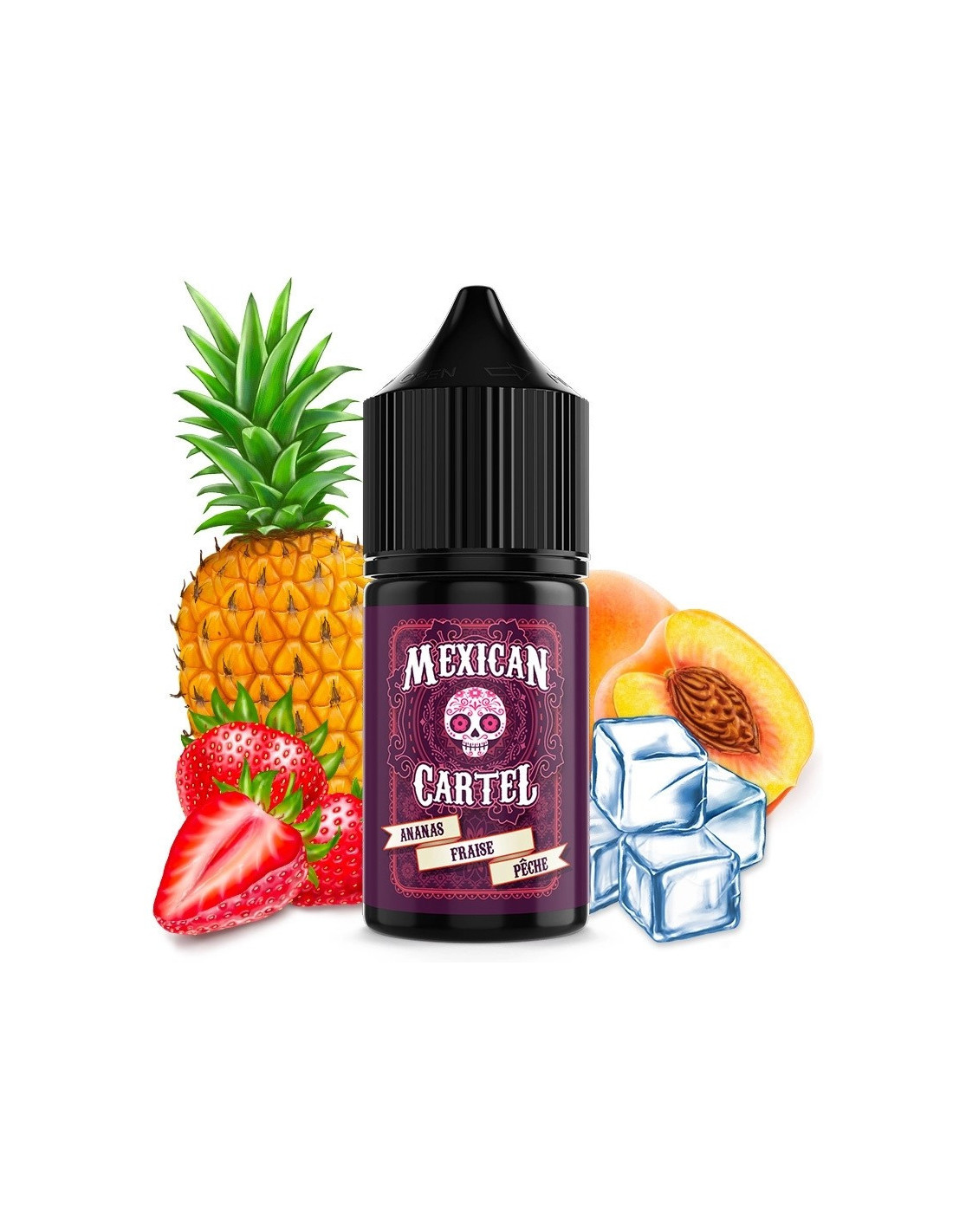 CONCENTRÉ ANANAS FRAISE PÊCHE 30ML - MEXICAN CARTEL 8,99 € AlkaVape