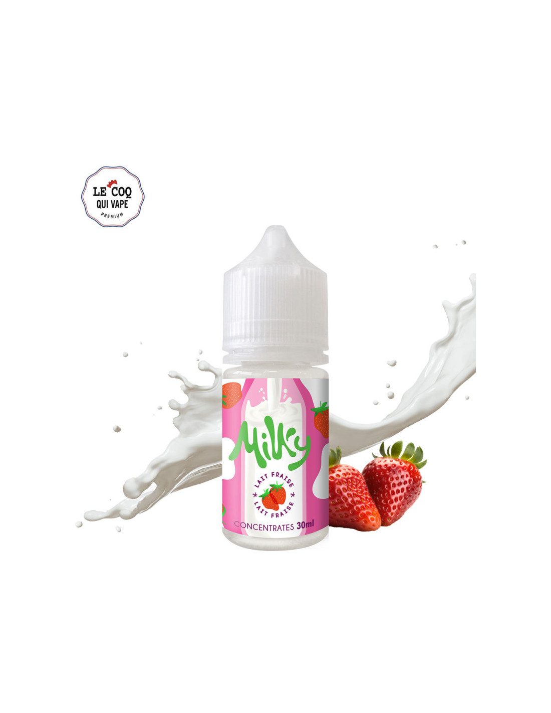 CONCENTRÉ MILKY FRAISE 30ML - LE COQ QUI VAPE 8,99 € AlkaVape