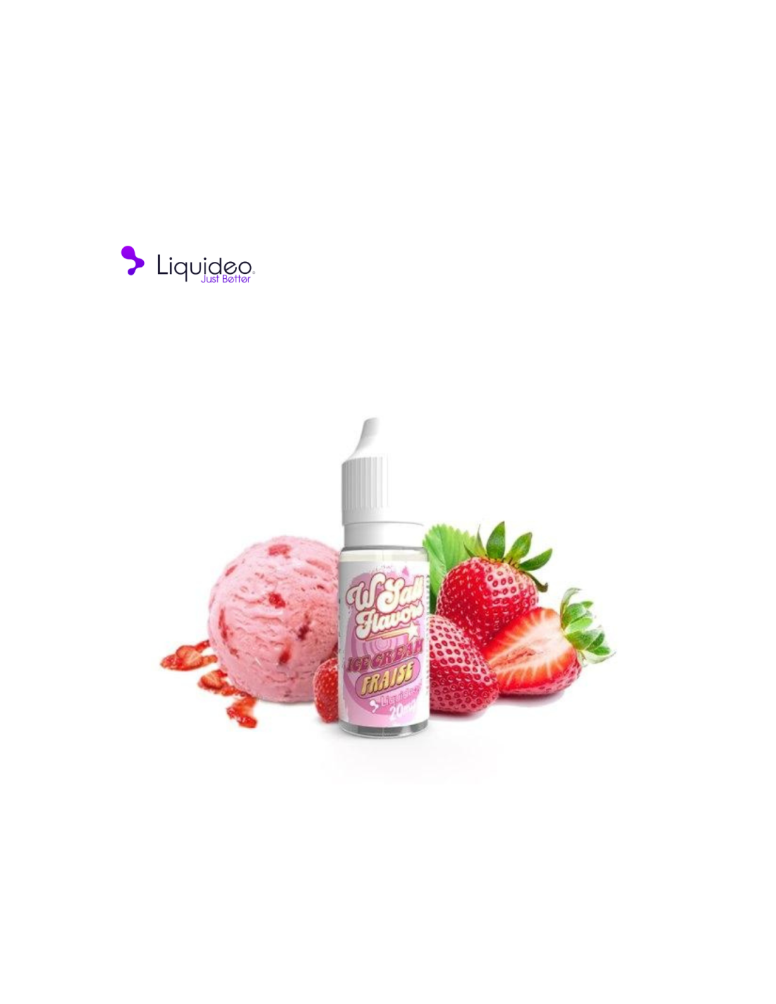 ICE CREAM FRAISE 10ML - WSALT FLAVORS BY LIQUIDEO 4,99 € AlkaVape