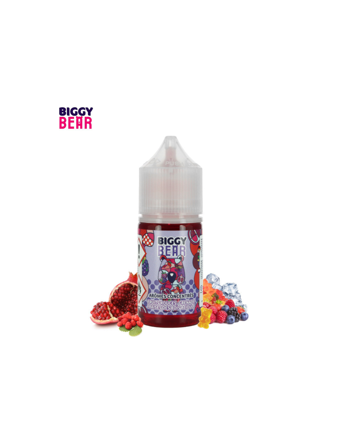 CONCENTRÉ FRUITS ROUGES GRENADE FRAISE DES BOIS ACIDULÉE 30ML - BIGGY BEAR 7,99 € AlkaVape
