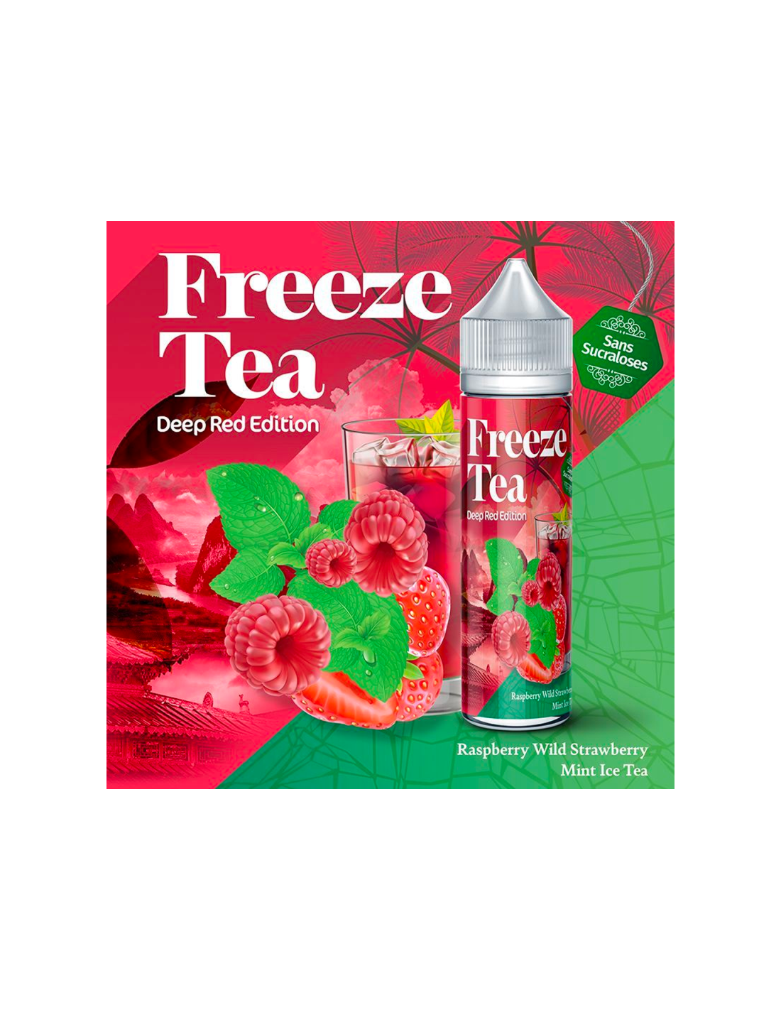 RASPBERRY MINT & WILD STRAWBERRY ICE TEA 50ML - FREEZE TEA BY MADE IN VAPE 13,99 € AlkaVape