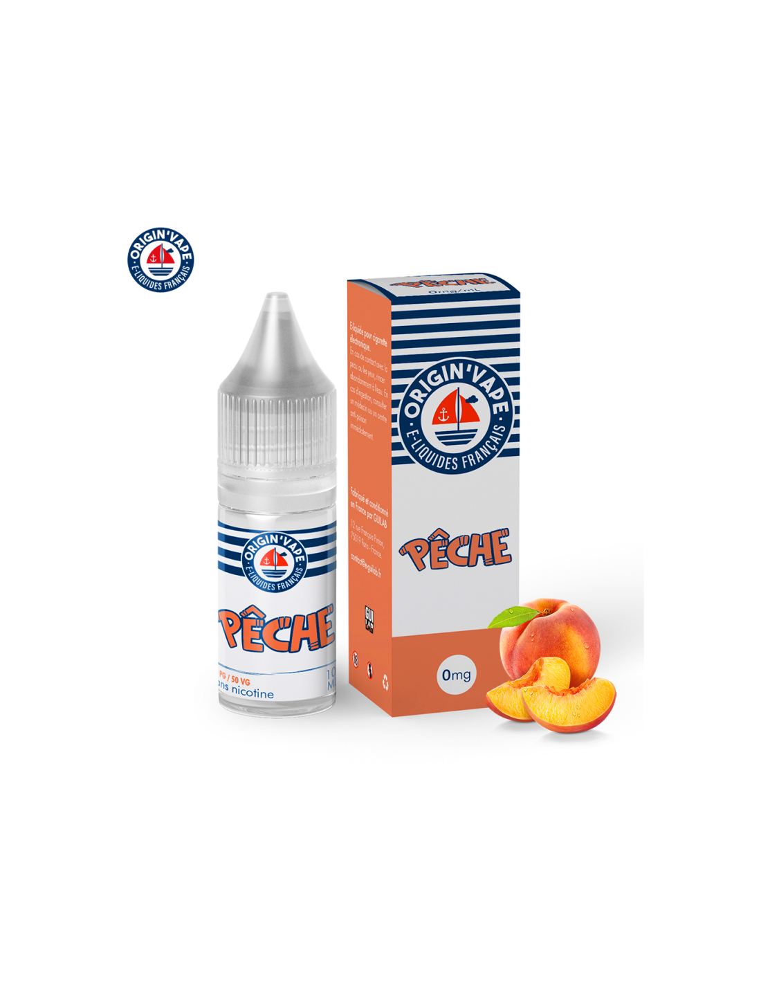 PÊCHE 10ML (BOITE DE 10) - ORIGIN'VAPE 17,99 € AlkaVape